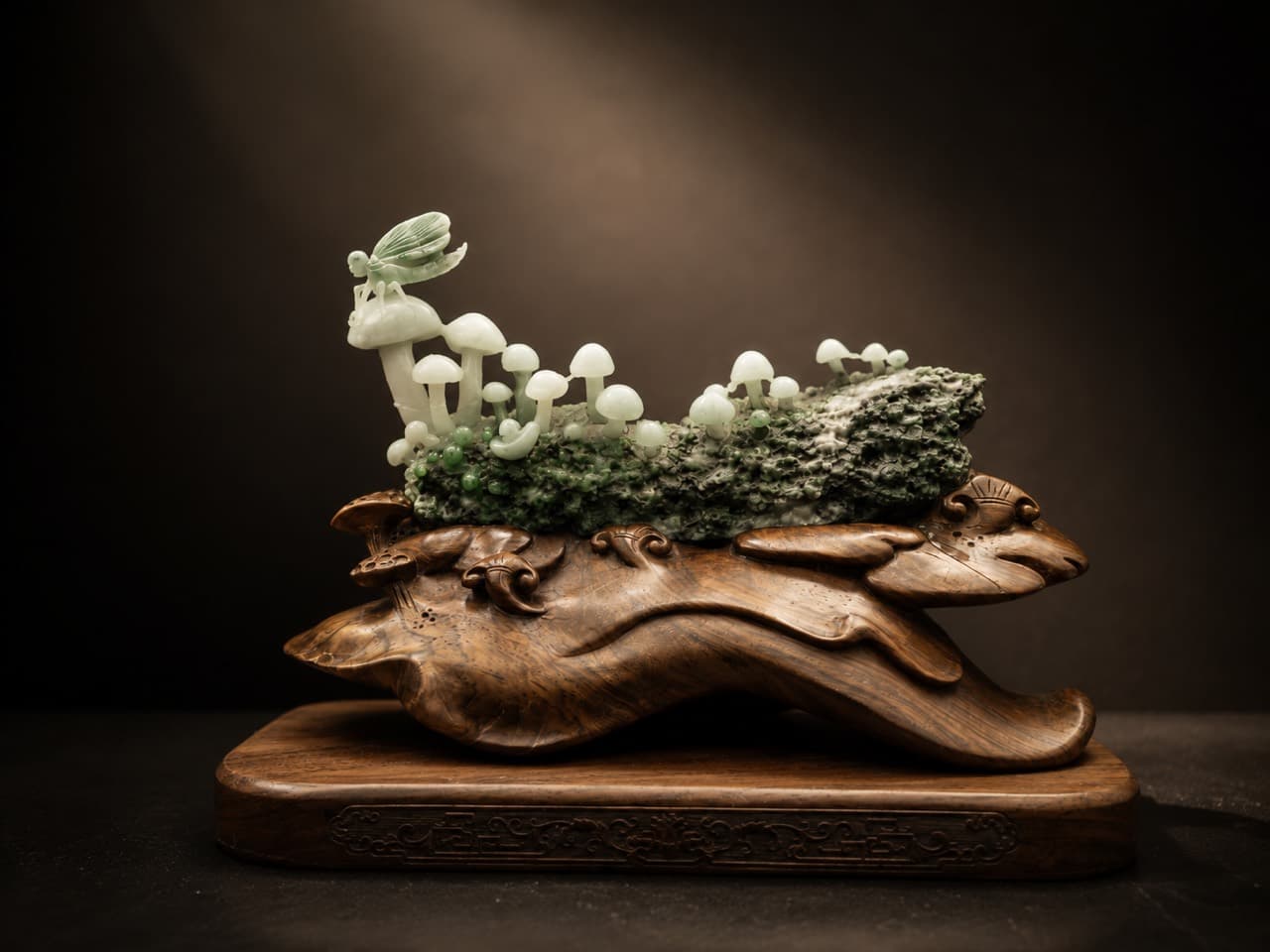 天然翡翠森林意境玉雕收藏作品